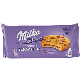 Biscuiti Milka Cookie Sensations cu umplutura de ciocolata 156 g