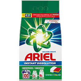Detergent de rufe pudra Ariel Whites+Colors, 7.5kg, 100 spalari