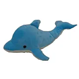 Delfin de plus, 63 cm, Albastru/Alb