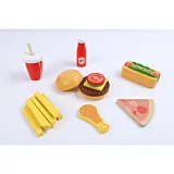 Set hamburger din lemn, 22 piese, Multicolor