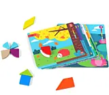 Puzzle din lemn cu forme, Multicolor