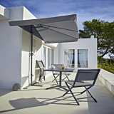 Umbrela balcon cu aerisire, aluminiu si otel, 230x130 cm, Gri