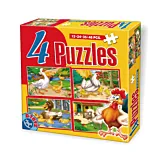 Set puzzle 4 bucati Animale, D-Toys