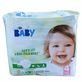 Scutece ecologice Carrefour Baby pentru bebelusi, Marimea 4, 7-18 kg, 28buc