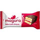 Prajitura Magura cu crema de capsuni & glazura de cacao 35g