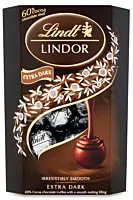 Bomboane de ciocolata amaruie Lindor Lindt cu umplutura cremoasa 200 g