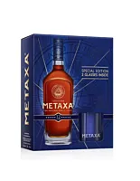 Brandy Metaxa, 40%, 0.7L, 12 ani + 2 pahare