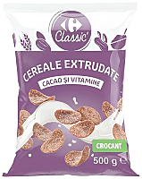 Cereale extrudate Carrefour cu cacao si vitamine 500 g