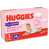 Scutece Huggies Pants Girl Marimea 3, 6-11 kg, 58 buc