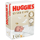 Scutece Huggies Extra Care Convi marimea 1, 2-5 kg, 26 buc