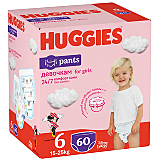 Scutece chilotel, Huggies Box Pants, nr. 6, girl,15-25 kg, box 60 buc