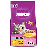 Whiskas hrana uscata cu pui pentru pisici sterilizate adulte 1.4 kg