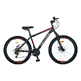 Bicicleta de munte Carpat DISC V2609A, otel, 26", Negru/Rosu/Alb