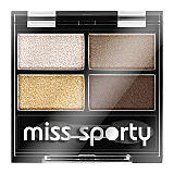 Paleta de farduri pentru pleoape Miss Sporty Studio Color Quattro, 413 Golden Eye, 5 g