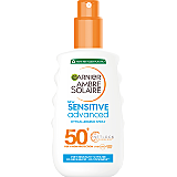 Lotiune Garnier Ambre Solaire Sensitive Advance Spray pentru piele sensibila cu SPF50+, 200 ml