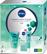 Set cadou Nivea Derma Skin Clear:tratament exfoliant pentru noapte, 40 ml + scrub anti-imperfectiuni, 150 ml