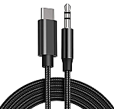 Cablu audio Lemontti Type-C & Jack 3.5mm, Impletitura textila, 1 m, Negru