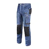Pantalon lucru tip-blugi slim-fit elastic Lahti.Pro, marimea 3XL/H-194, Albastru/Negru