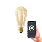 Bec reglabil din aplicatie LED Smart Calex, model auriu cu filament, ST64, 806 lm, 1800-3000 K, E27, 220-240 V, 7 W