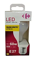 Bec LED Carrefour, E27, 806 lm, 2700 K, 5.9 W (60W)