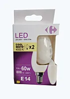Set 2 becuri LED lumanare, E14, 806 lm, 4000 K, 5.9 W (60 W)