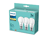 Set 3 becuri LED Philips, E27, 8 W (60 W), 2700 K, 806 lm