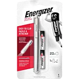 Lanterna tip stilou Energizer Pen Light, metal, 2 baterii AAA, 35 lm, Argintiu