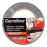 Banda adeziva pentru reparatii Carrefour, 25 m x 50 mm, Negru