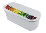 Cutie organizator cu capac pentru frigider/dulap Cozzoni, plastic, 5 L, Transparent/Multicolor