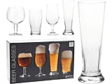 Set 4 pahare de bere, sticla, Transparent