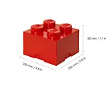 Cutie depozitare in forma de cub LEGO 4, PP, Rosu