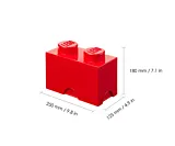 Cutie depozitare in forma de caramida LEGO 2, PP, Rosu