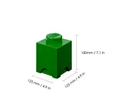 Cutie depozitare in forma de caramida LEGO, PP, Verde
