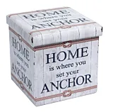 Taburet pliabil cu spatiu depozitare Anchor Heinner Home, MDF/PVC, 38x38x37.5 cm, Multicolor