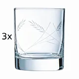 Set 3 pahare whisky Luminarc Gerbe, sticla, 300 ml, Transparent