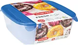Set 4 caserole alimentare Curver Fresh & Go, plastic, 0.25/0.8/1.7/2.9 L, Transparent/Albastru