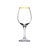 Set 6 pahare vin alb Pasabahce Amber, sticla, 360 ml, Transparent/Auriu