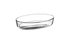 Vas oval pentru cuptor, sticla termorezistenta, 2.36 L, Transparent