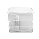 Set 17 cutii alimentare cu capace, plastic, Transparent/Alb