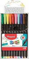 Set 10 finelinere Maped Graph' Peps Compact, 0.4 mm, Multicolor