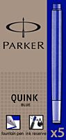 Patroane cerneala Parker Quink, lungi, albastru, 5buc cutie