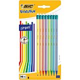 Set creioane grafit Evolution STRIPES 646 cu radiera BIC, 8 buc