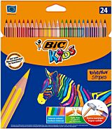 Creioane colorate Evolution Stripes, 24 bucati