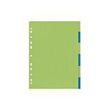 Intercalatoare A4 cu index din carton reciclat, diverse culori, seria GREENline, set 6 bucati, herlitz