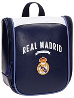 Borseta Vintage Real Madrid, 1 compartiment, piele ecologica/poliester, 20x22x8 cm, Alb/Bleumarin