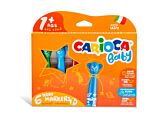 Set 6 markere pentru copii Carioca Baby, 1+, Multicolor