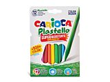 Set 12 creioane plastifiate Carioca Plastello, Multicolor
