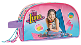 Borseta pentru fete 2 compartimente Luna Pop, microfibra/PVC, 26x16x12 cm, Mov/Roz