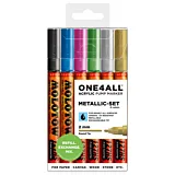 Set 6 markere Molotow One4All 127HS Metallic Set, 2mm, Multicolor