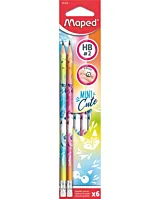Set creioane cu radiera Maped Mini Cute - HB, 6 bucati